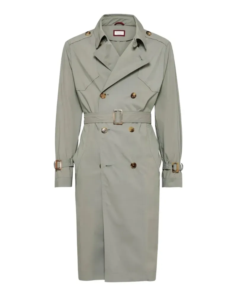 Brunello Cucinelli belted double-breasted trench coat - Grün Grün