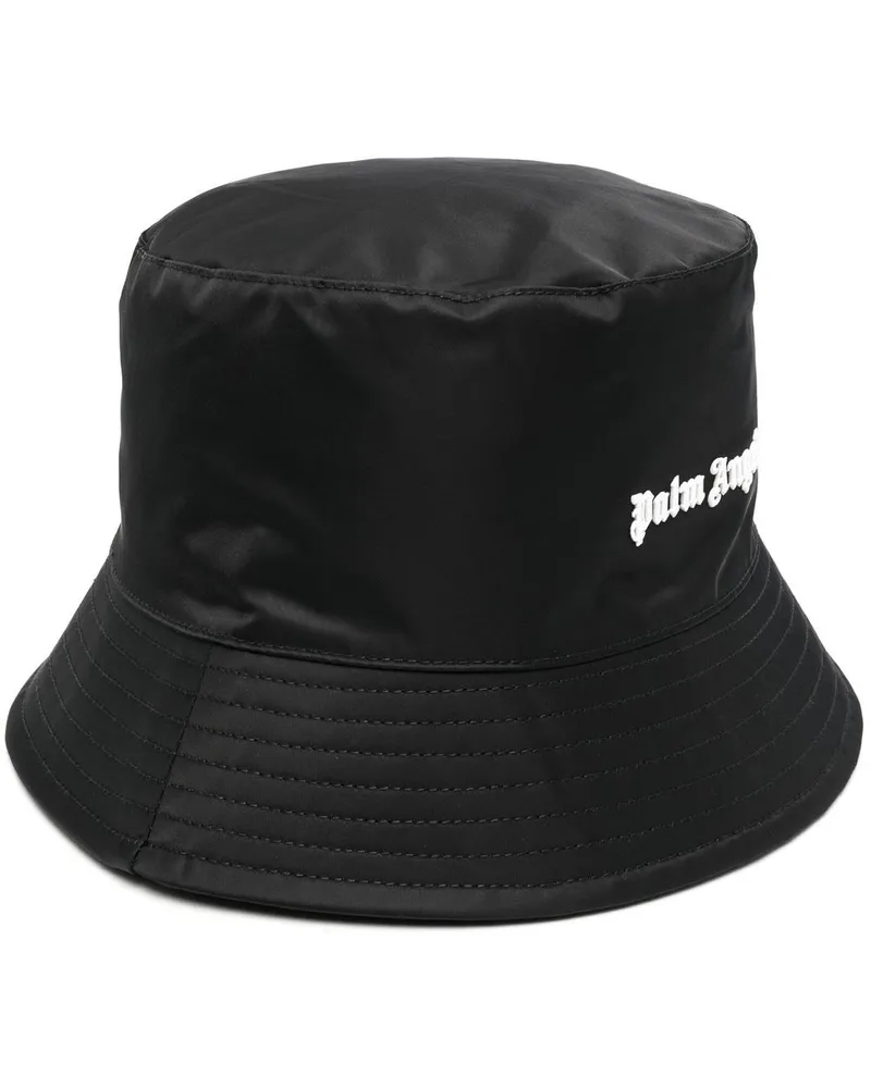 Palm Angels Fischerhut mit Logo-Applikation - Schwarz Schwarz