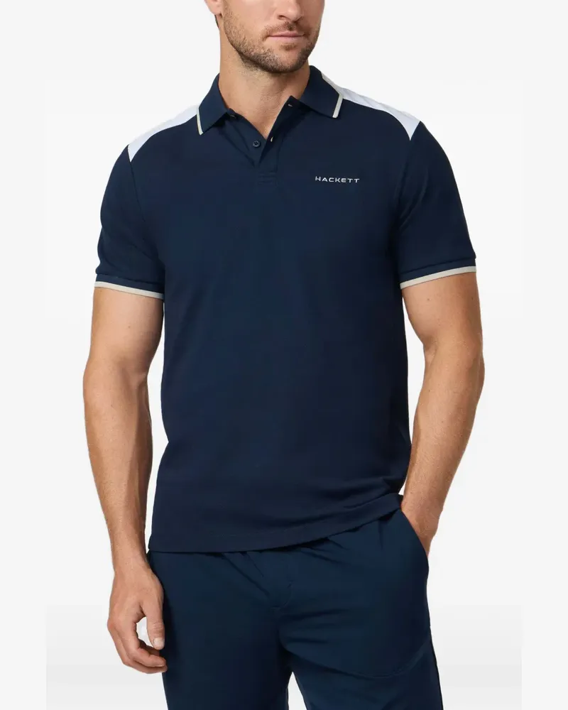 Hackett Poloshirt mit Logo-Stickerei - Blau Blau