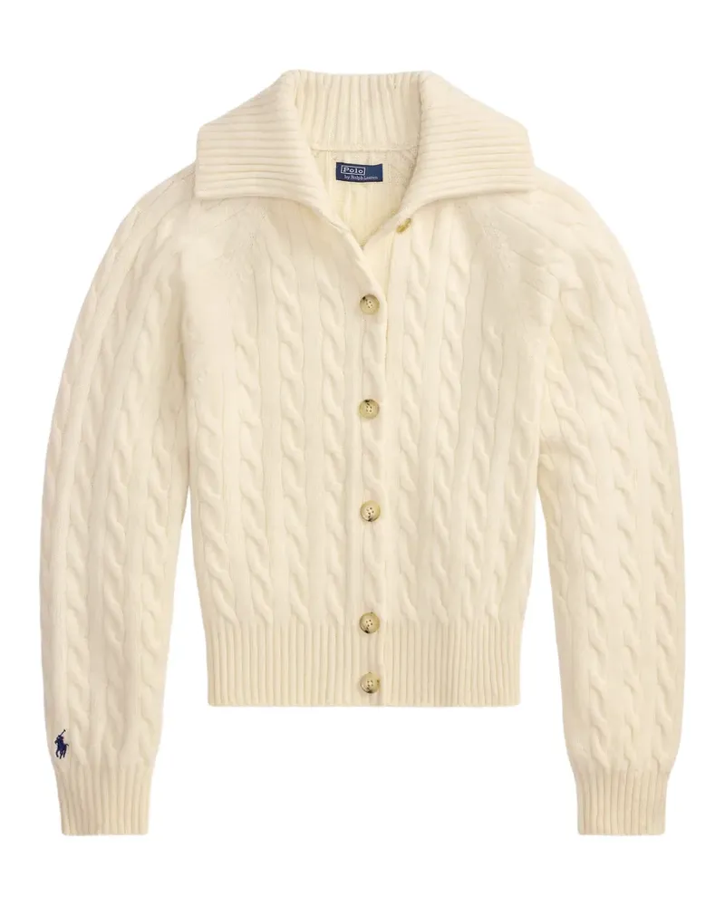 Ralph Lauren Cardigan mit Zopfmuster - Weiß Weiß