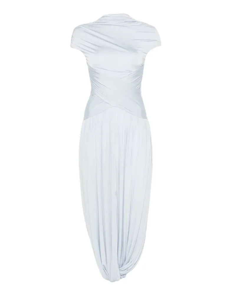 Self-Portrait Midikleid mit Falten - Blau Blau