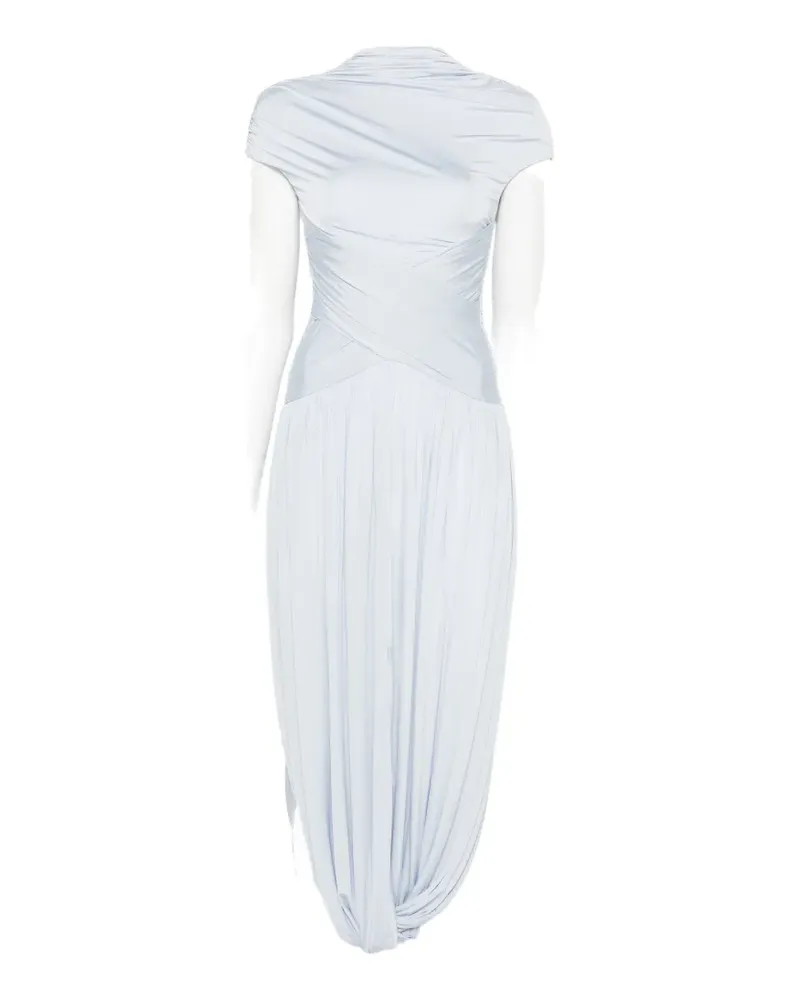 Self-Portrait pleated midi dress - Blau Blau