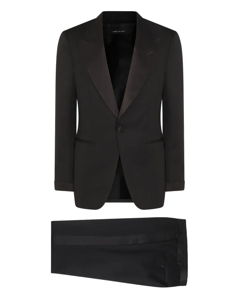 Tom Ford Anzug mit Satinrevers - Schwarz Schwarz