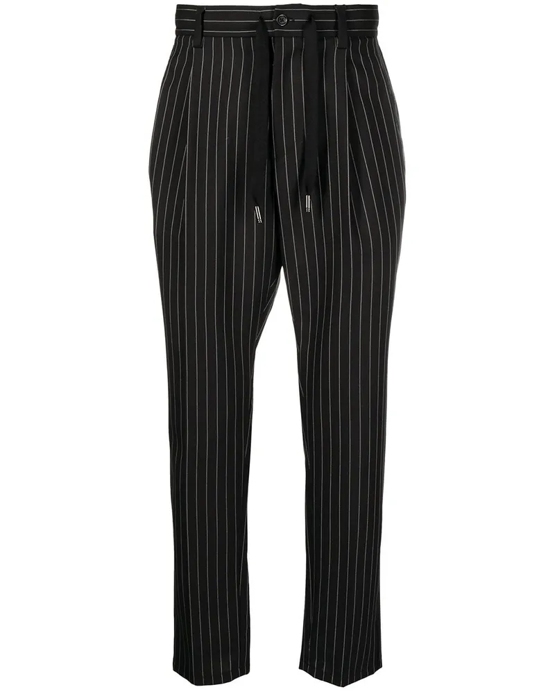 Dolce & Gabbana Cropped-Hose mit Nadelstreifen - Schwarz Schwarz
