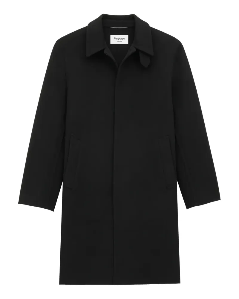 Saint Laurent Doppelseitiger Wollmantel - Schwarz Schwarz