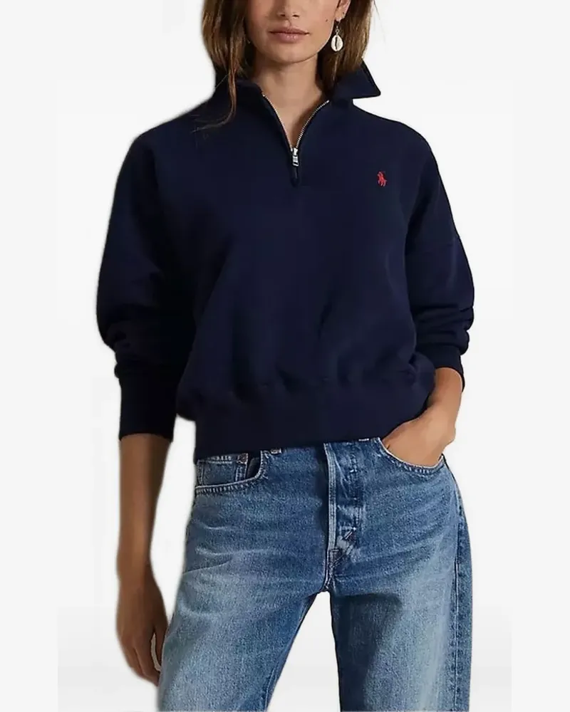 Ralph Lauren logo-embroidered quarter-zip sweatshirt - Blau Blau