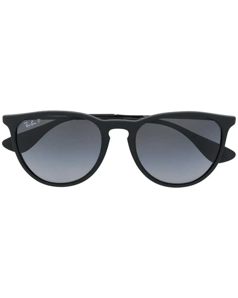 Ray Ban Ovale 'Erika' Sonnenbrille - Schwarz Schwarz
