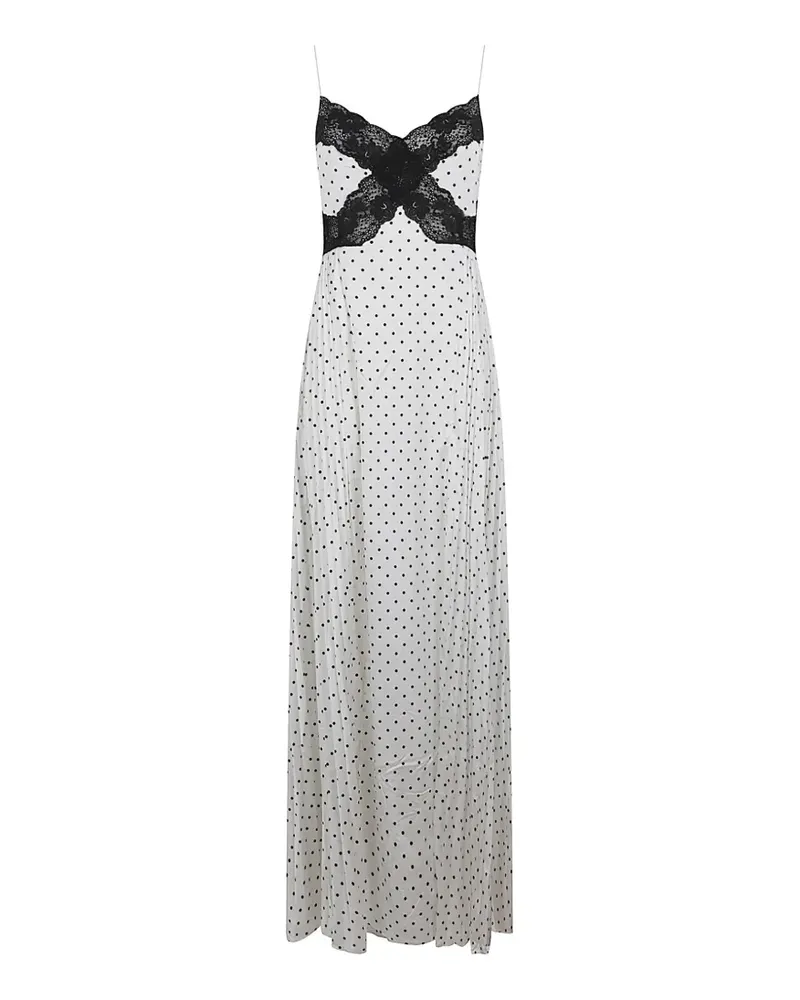 Self-Portrait lace-trimmed polka-dot dress - Weiß Weiß