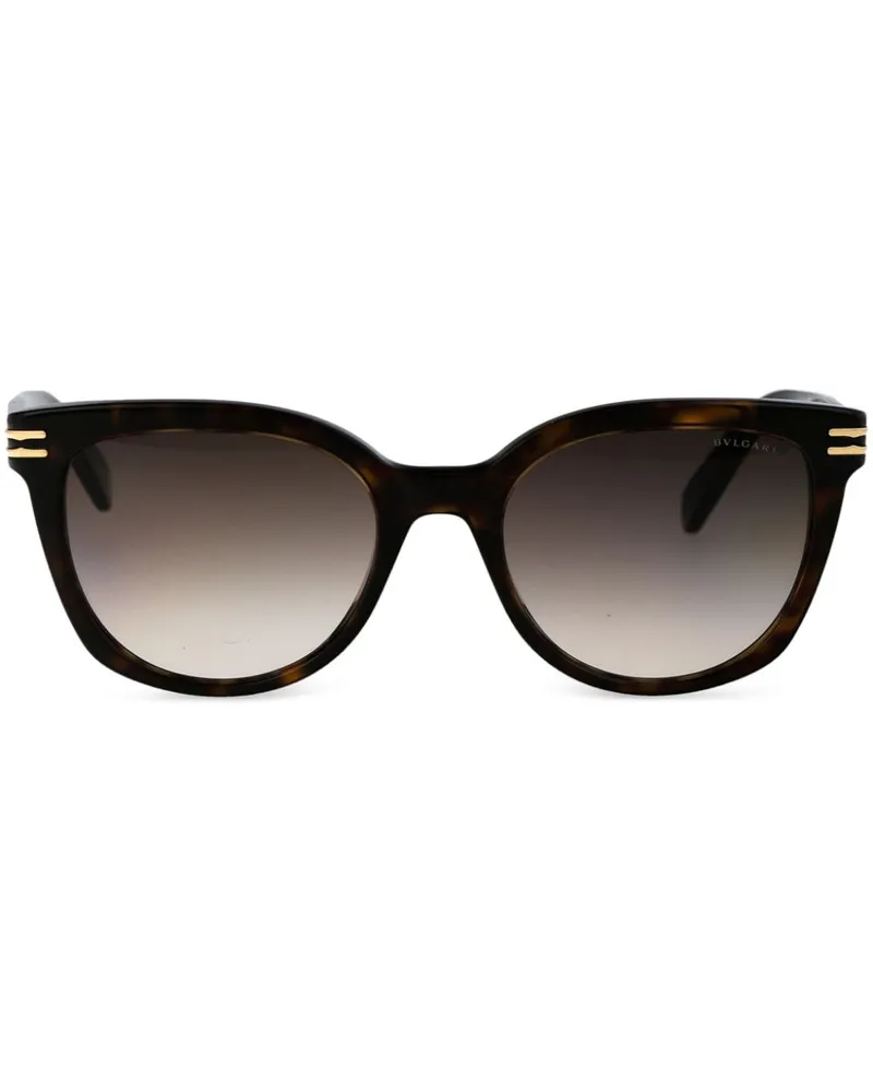 Bulgari Sonnenbrille mit eckigem Gestell - Braun Braun