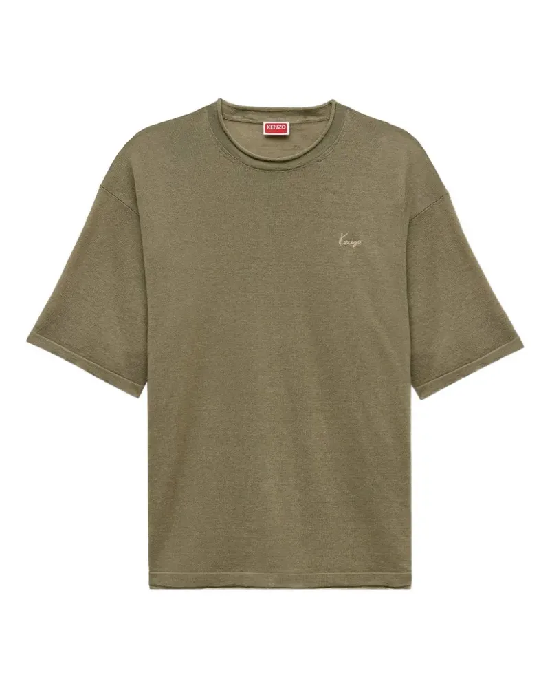 Kenzo logo-embroidered T-shirt - Grün Grün