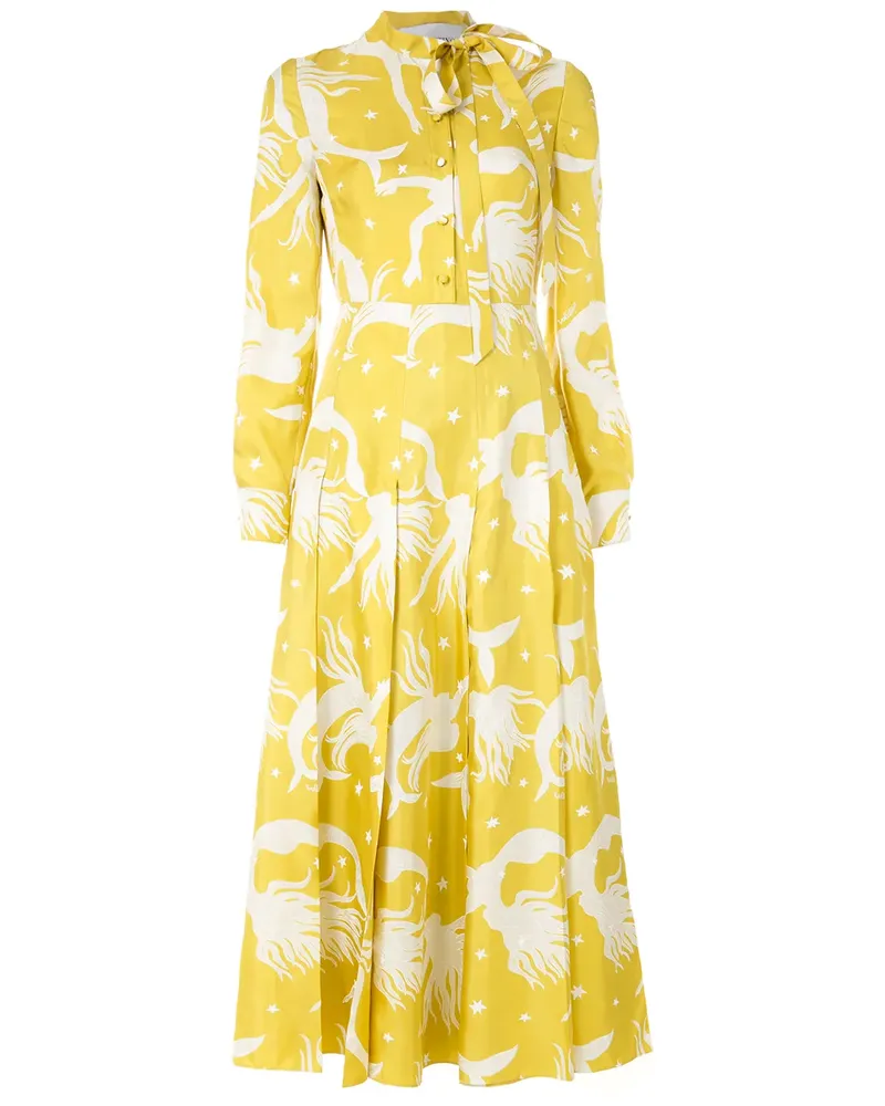 Valentino Garavani Kleid mit abstraktem Print - Gelb Gelb