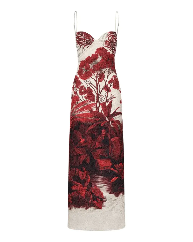 Johanna Ortiz Maxikleid mit Blumen-Print - Nude Nude