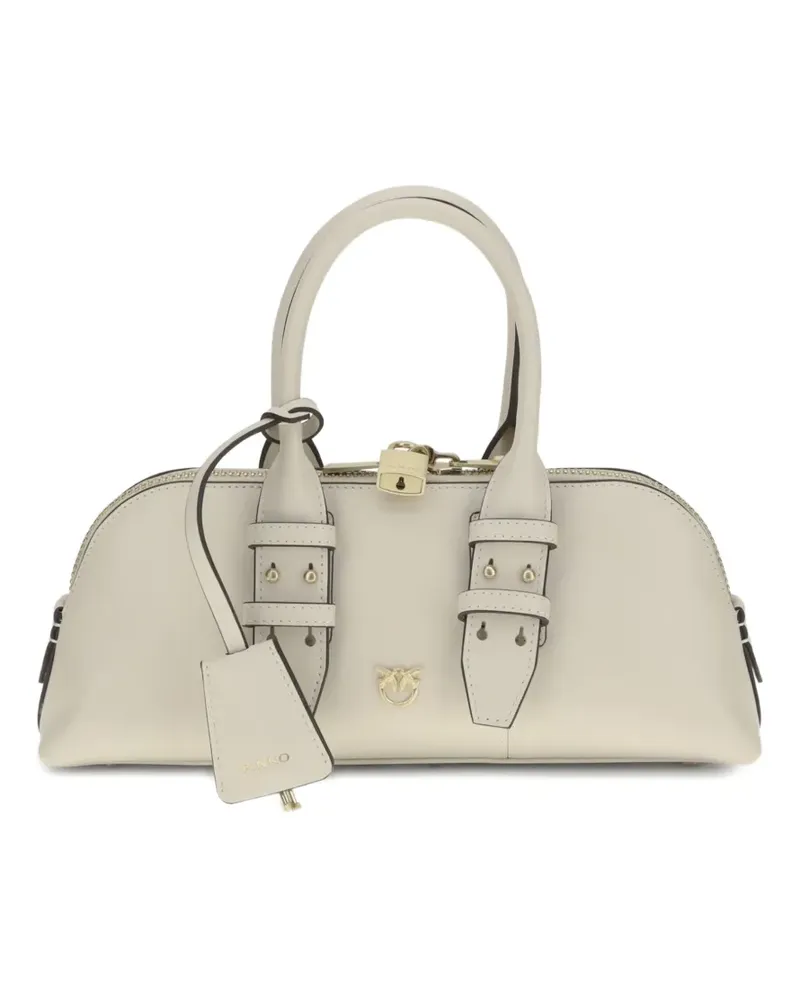 Pinko Padlock Schultertasche mit Logo-Anhänger - Weiß Weiß