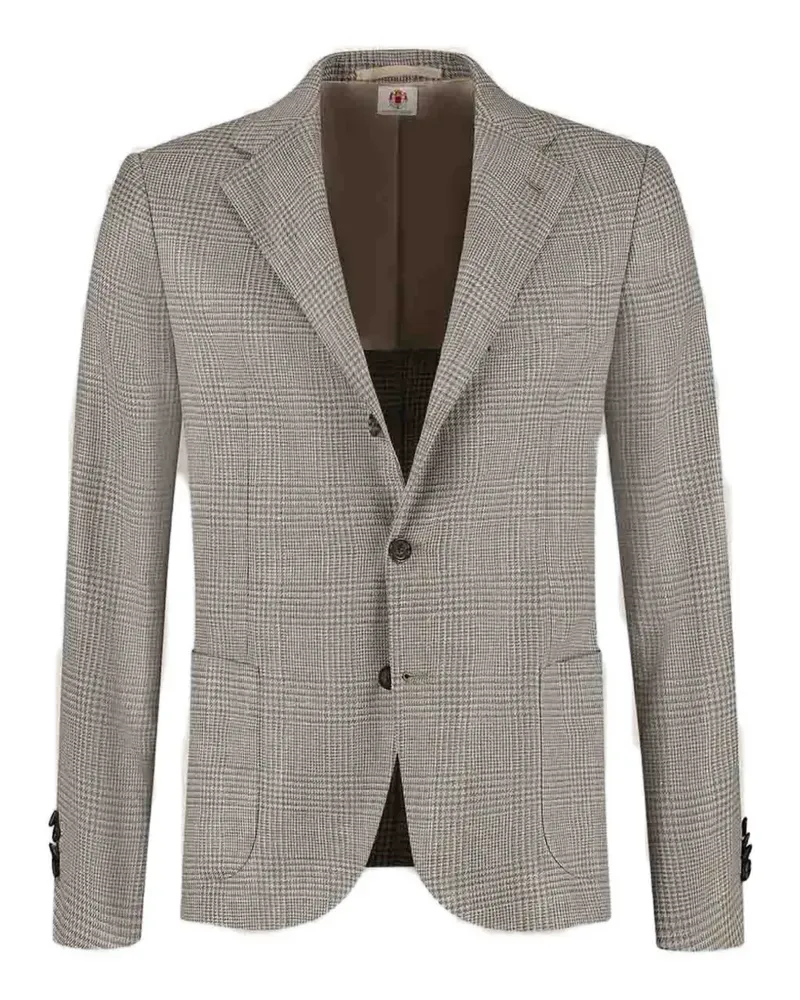 Luigi Borrelli plaid two-button blazer - Nude Nude