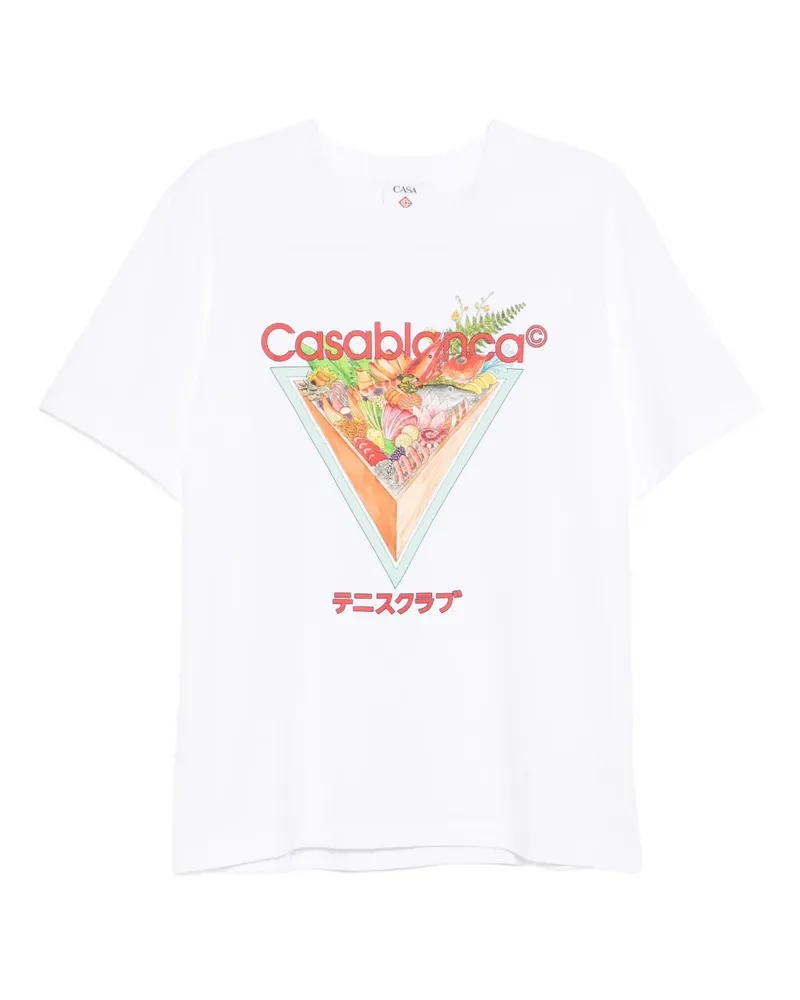 Casablanca Paris T-Shirt mit Tennis Club-Print - Weiß Weiß