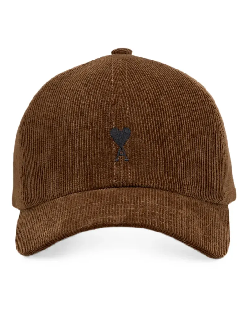 AMI Paris Ami de Coeur Baseballkappe aus Baumwollecord - Braun Braun