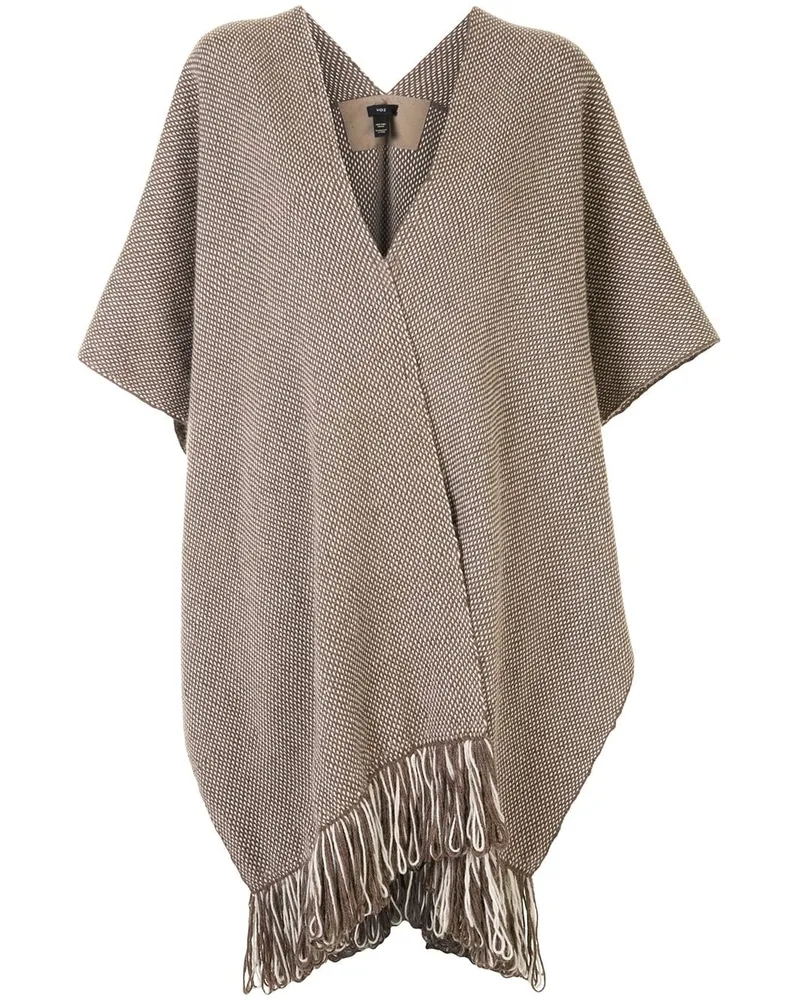 VOZ Lineas Fringe' Mantel - Nude Nude