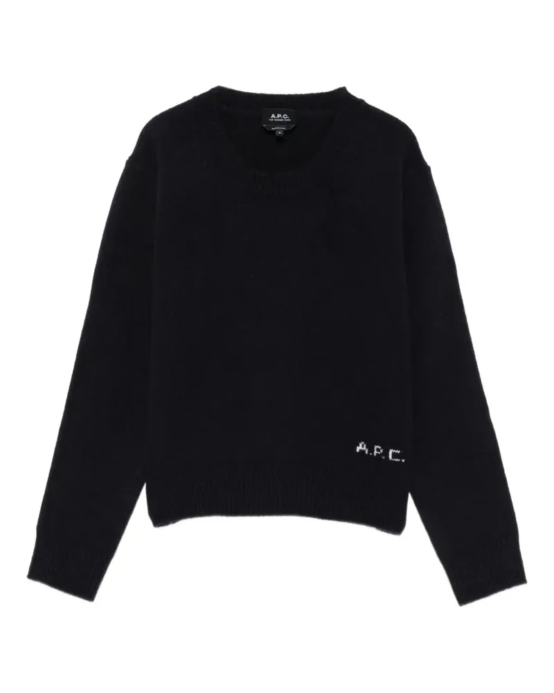 A.P.C. Anna Wollpullover mit Logo-Intarsie - Blau Blau