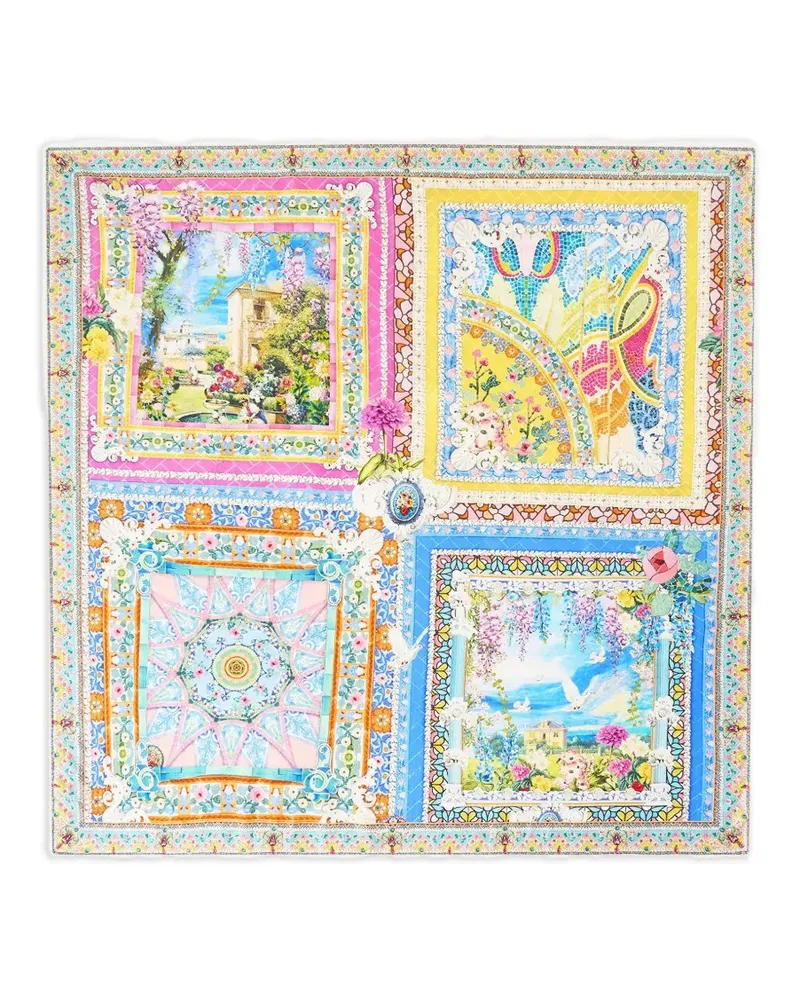 Camilla large Navás Nouveau crystal-embellishment scarf - Blau Blau