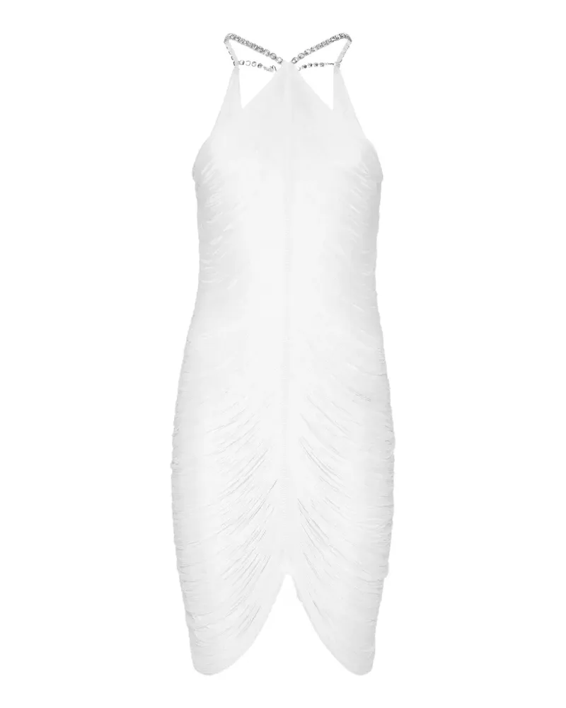 Philipp Plein Drapiertes Minikleid mit Fransen - Weiß Weiß
