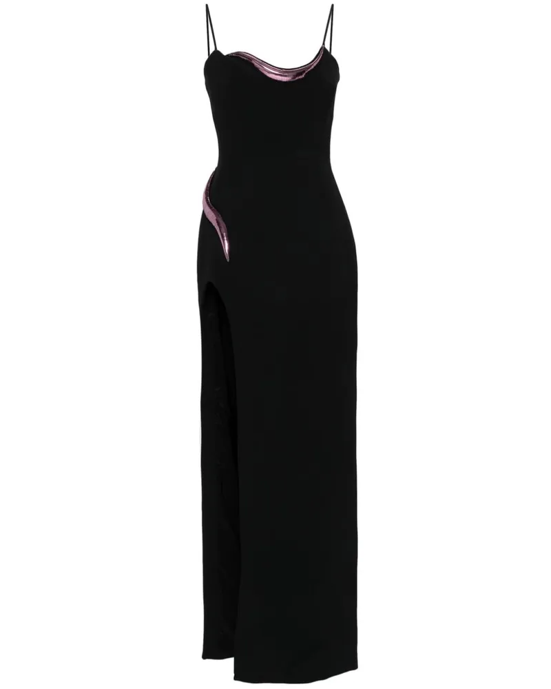 David Koma Hemdkleid mit metallischen Applikationen - Schwarz Schwarz