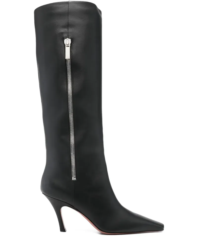 Amina Muaddi Mona side-zip square-toe boots - Schwarz Schwarz