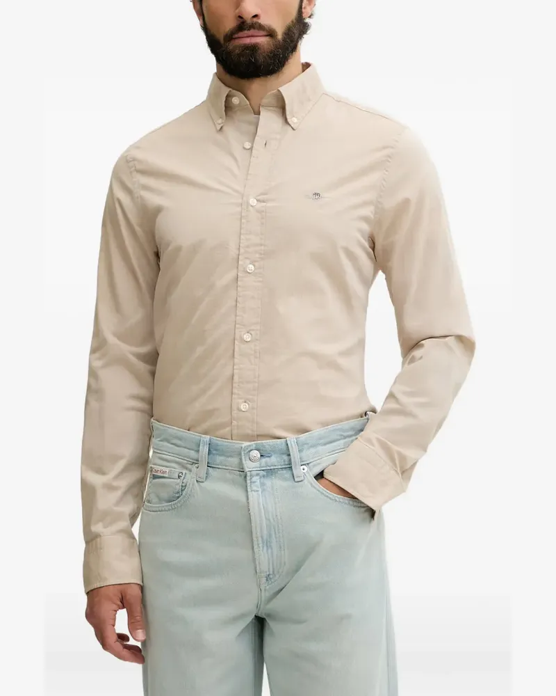 Gant embroidered-logo button-down shirt - Nude Nude