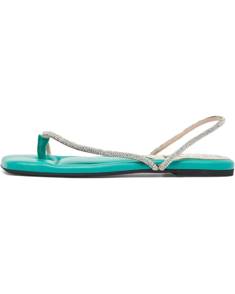 N° 21 Pre-owned flache Sandalen mit Kristallen - Silber Silber