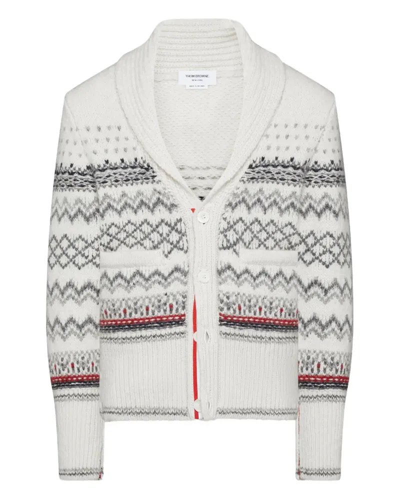 Thom Browne Donegal Cardigan - Weiß Weiß