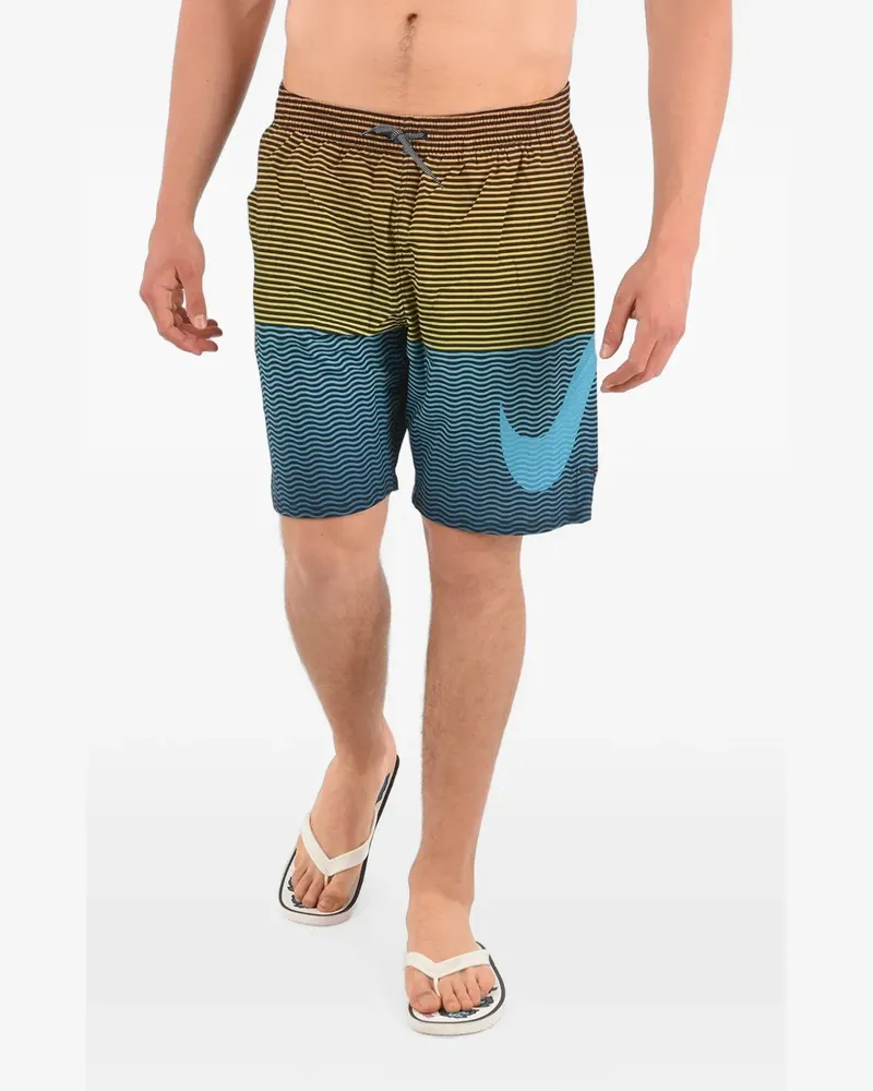 Nike Gestreifte Badeshorts - Blau Blau
