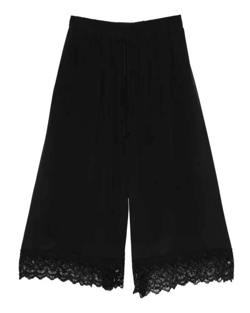 Simone Rocha Cropped-Hose mit Spitzensaum - Schwarz Schwarz