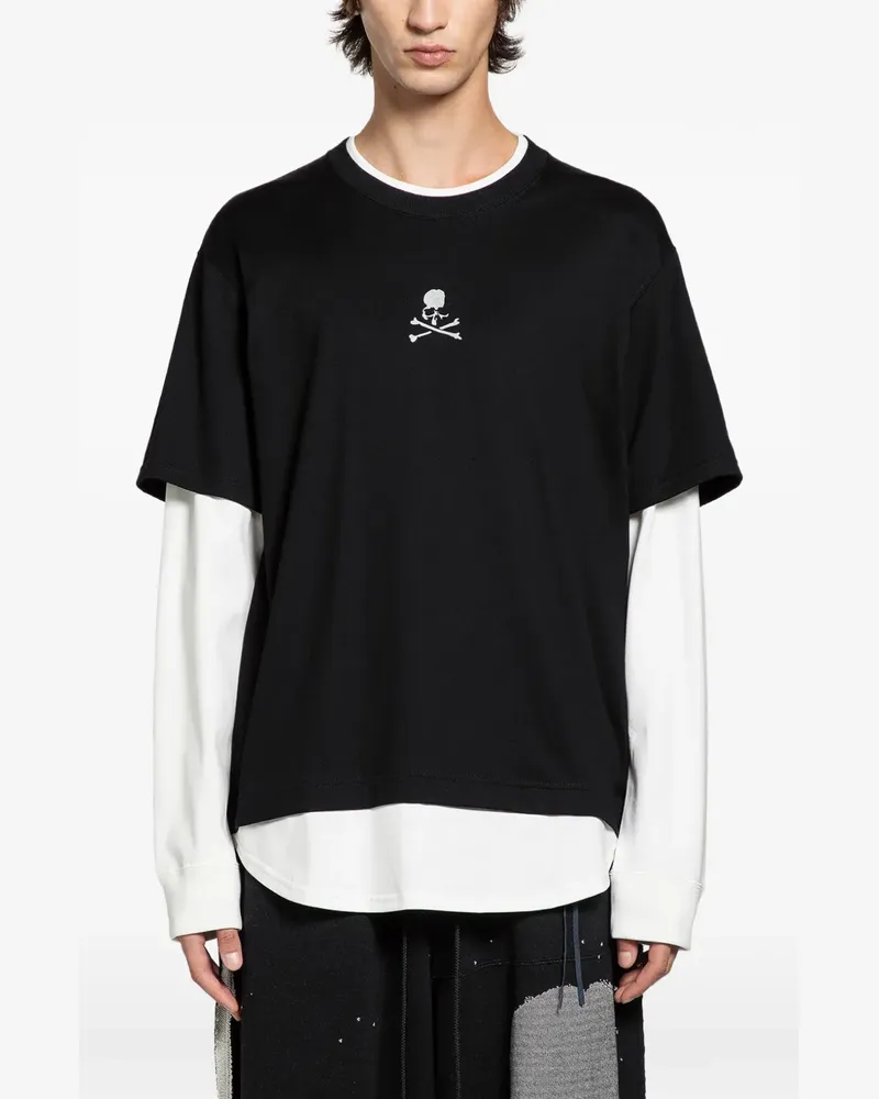 Mastermind World Langarmshirt im Layering-Look - Schwarz Schwarz