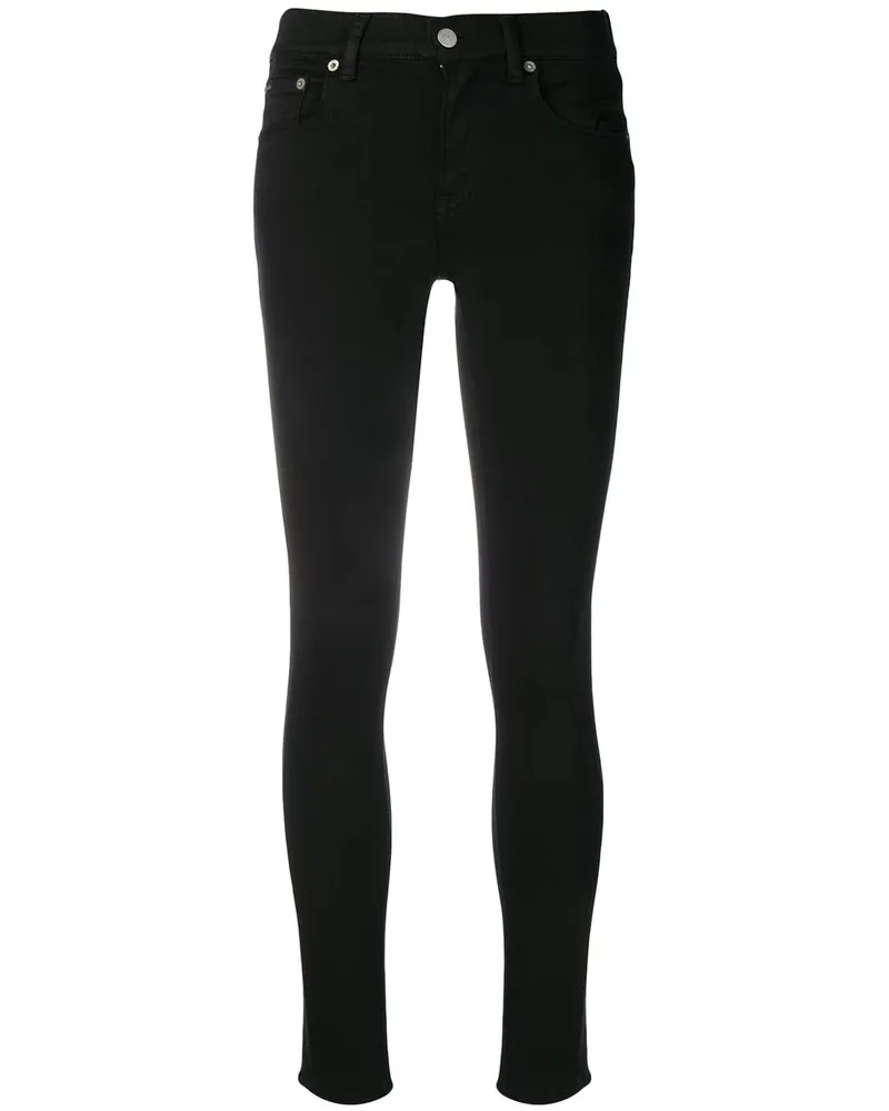 Ralph Lauren Hoch sitzende Skinny-Jeans Schwarz