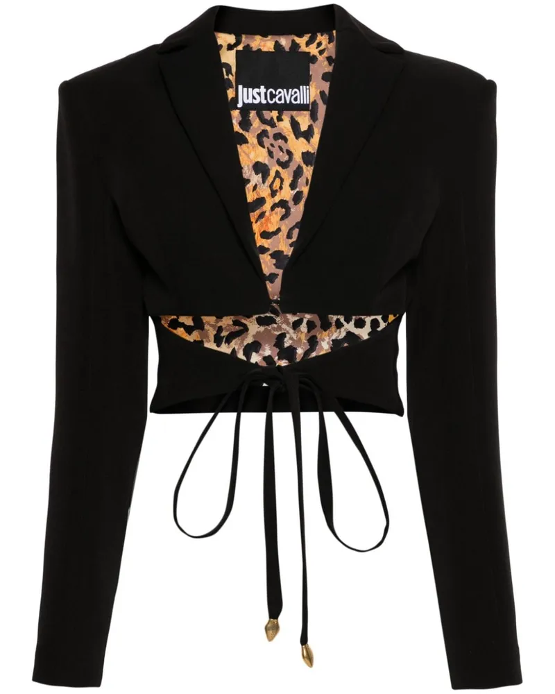 Just Cavalli Cropped-Blazer mit Cut-Outs Schwarz