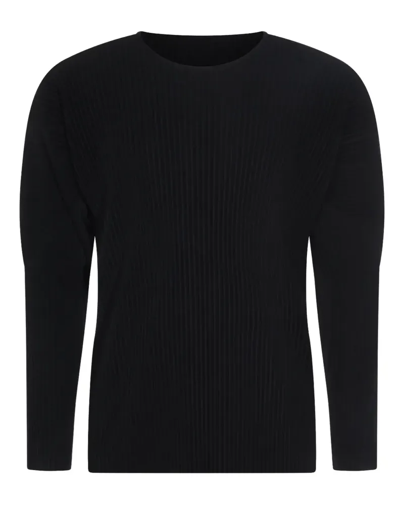 Issey Miyake pleated long-sleeve top - Schwarz Schwarz