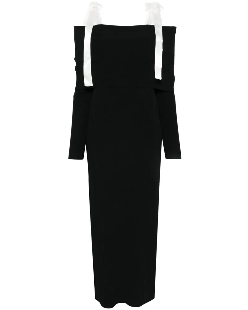 ROTATE Birger Christensen Schulterfreies Maxikleid - Schwarz Schwarz