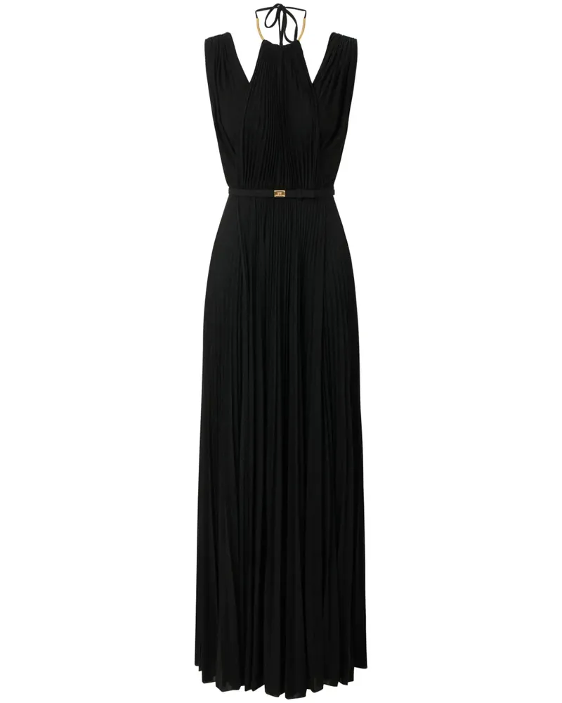 Elisabetta Franchi Lurex-Abendkleid mit Gürtel - Schwarz Schwarz