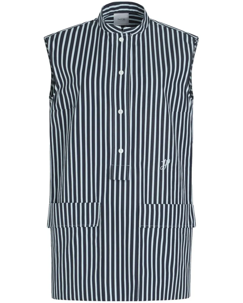 Patou Minikleid mit Streifen - Blau Blau