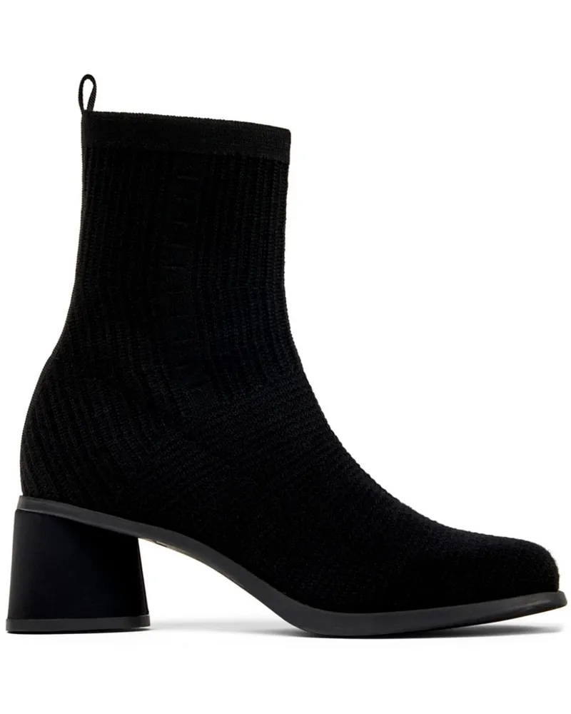 Camper Stiefeletten mit eckiger Kappe 65mm - Schwarz Schwarz