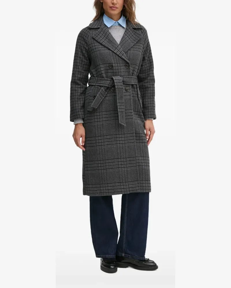 Benetton belted check coat - Grau Grau