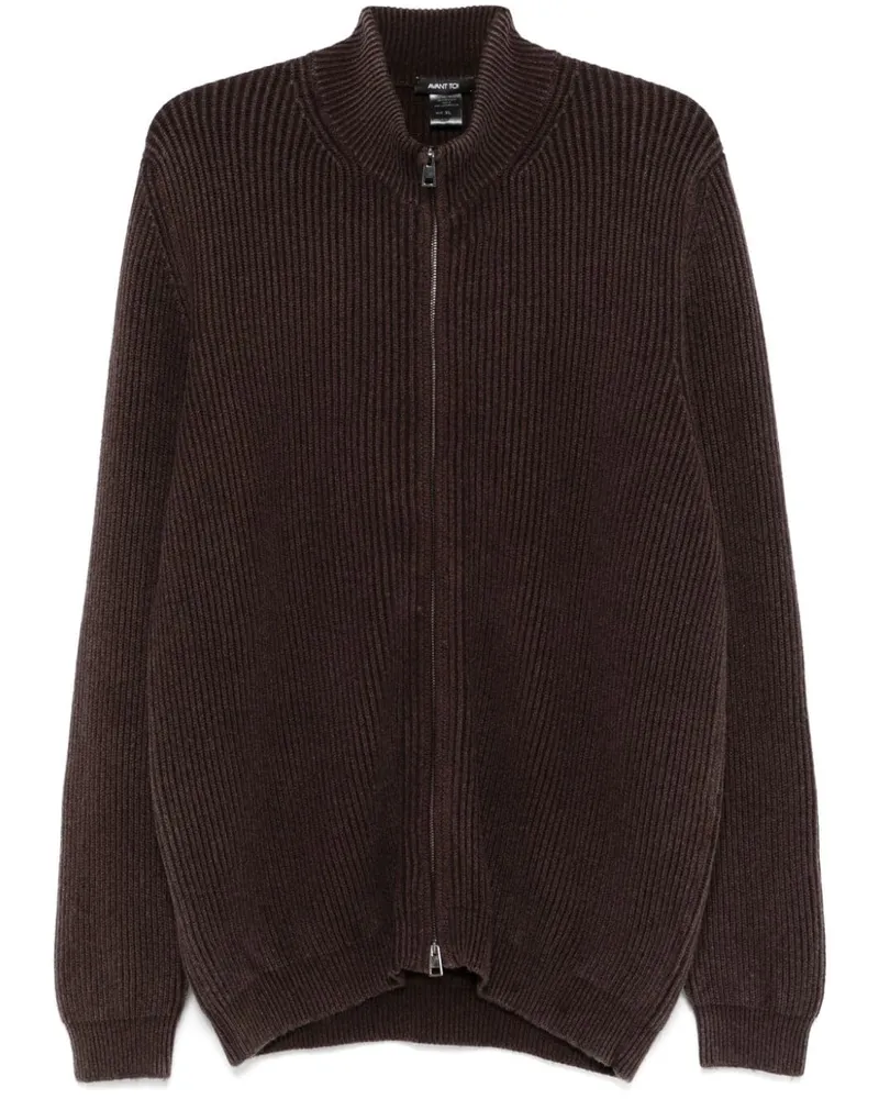 Avant Toi Cardigan mit Reißverschluss - Braun Braun