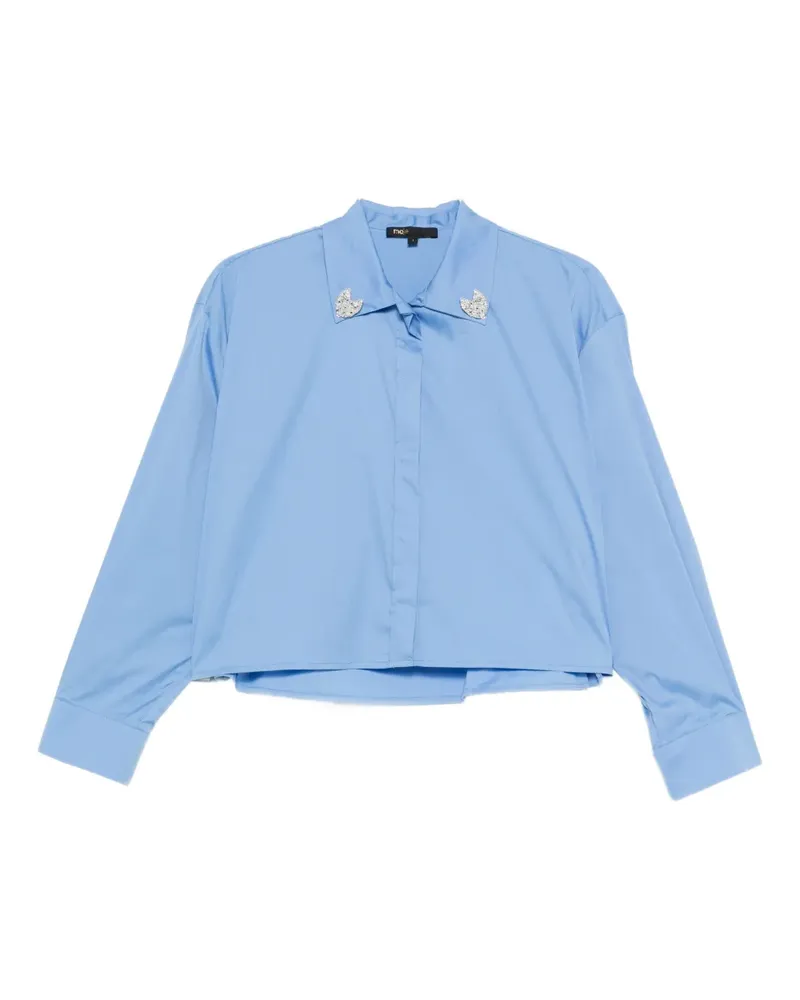 Maje Bluse mit Brosche - Blau Blau