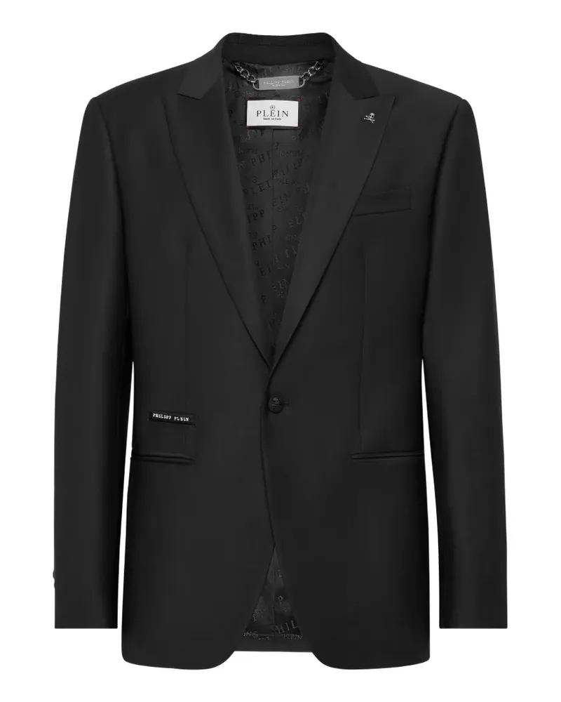 Philipp Plein smiley face-print blazer - Schwarz Schwarz