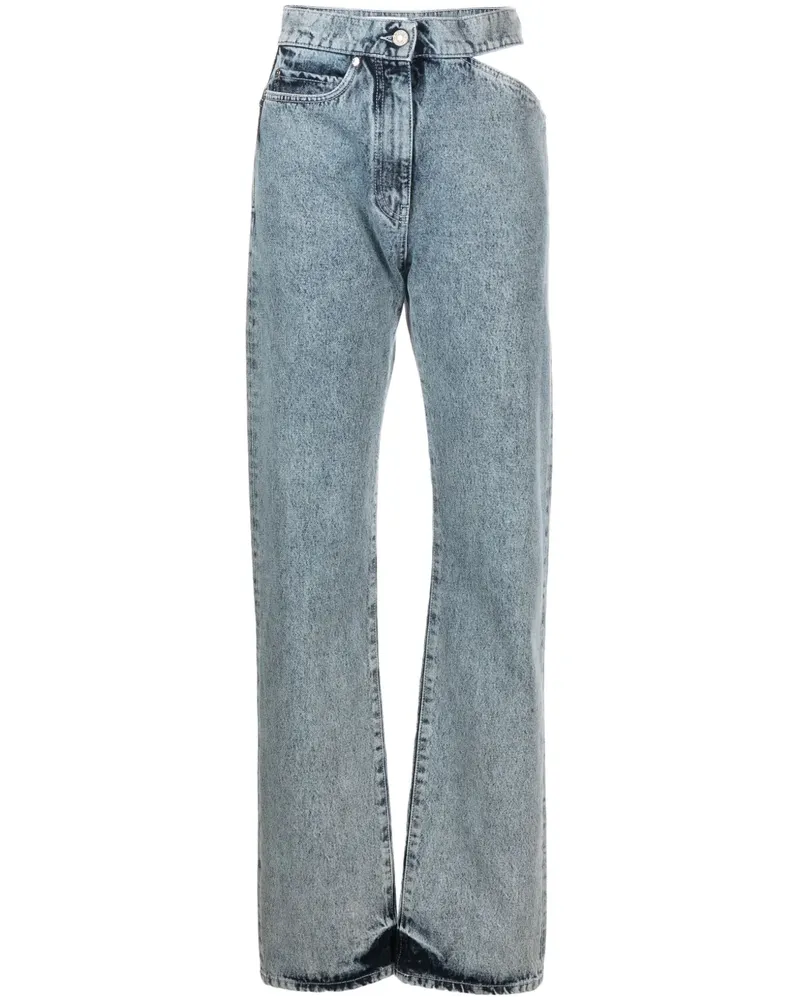 MSGM Straight-Leg-Jeans mit Cut-Outs - Blau Blau
