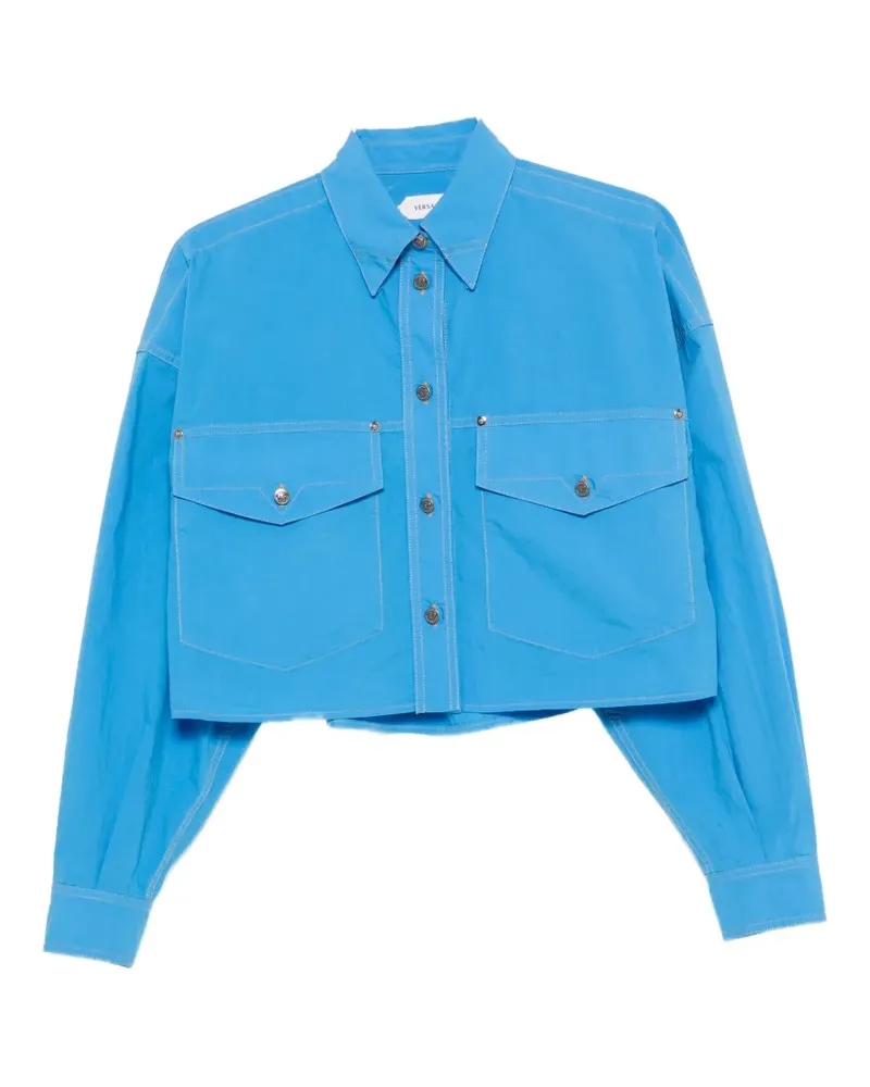 Versace pointed-toe cropped jacket - Blau Blau
