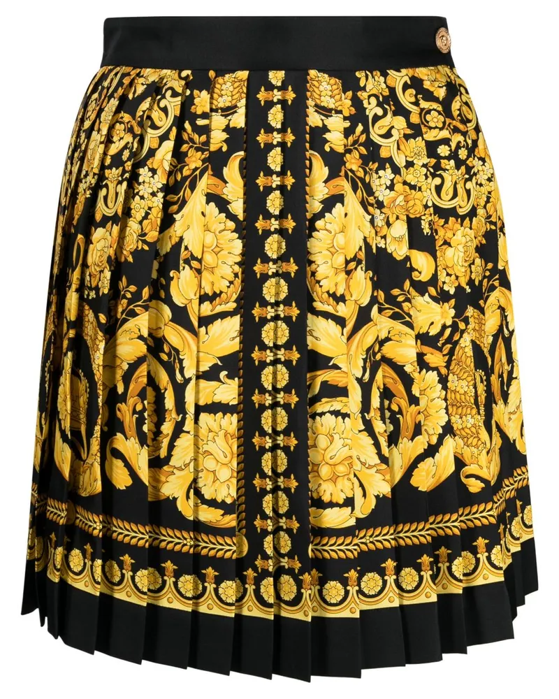 Versace Faltenrock mit Barocco-Print - Schwarz Schwarz