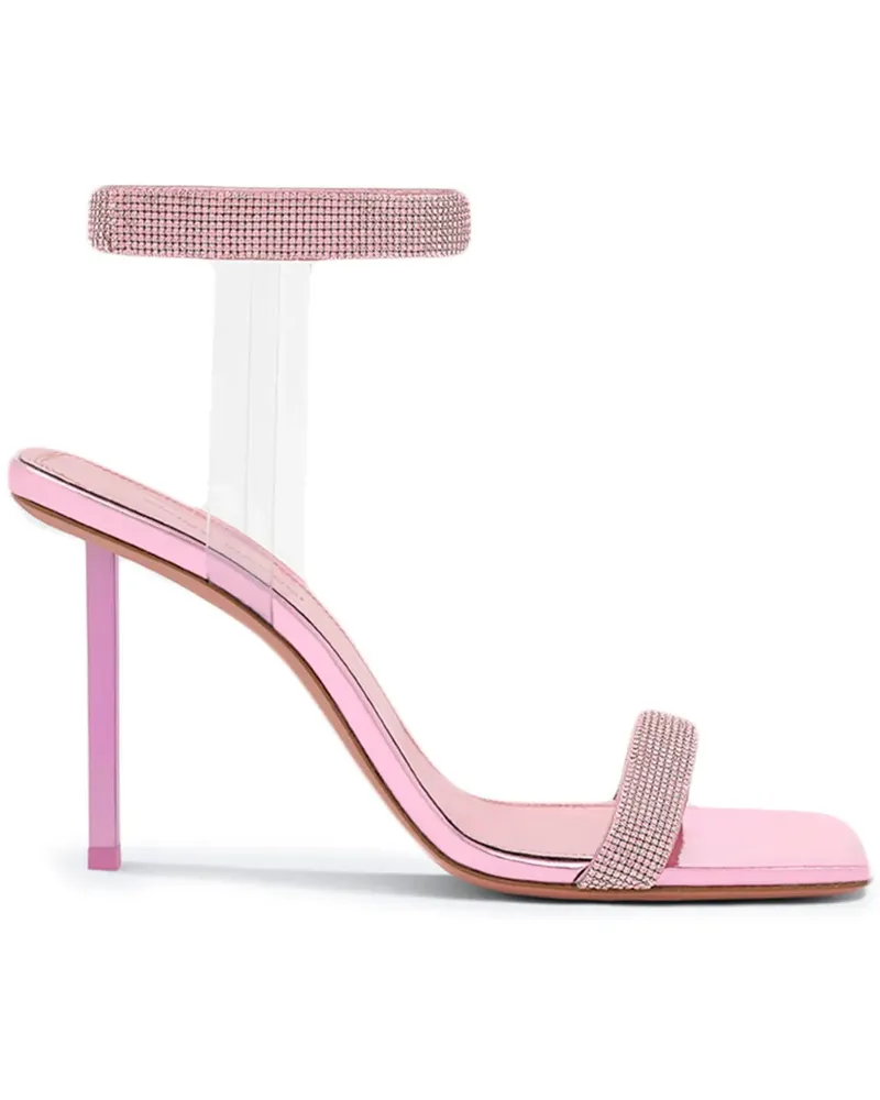 Amina Muaddi Rih Sandalen mit Kristallen 95mm - Rosa Rosa