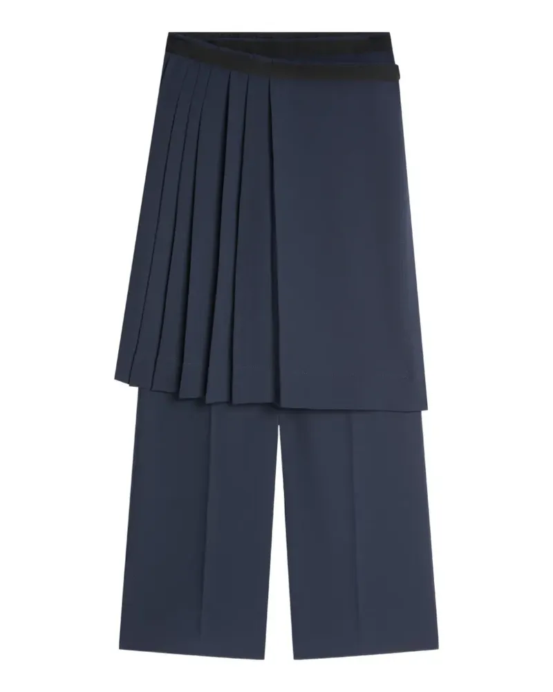 Dries van Noten Bundfaltenhose im Layering-Look - Blau Blau