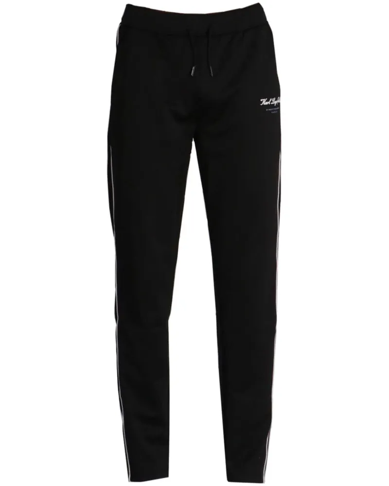 Karl Lagerfeld Bestickte Jogginghose mit Kordelzug - Schwarz Schwarz