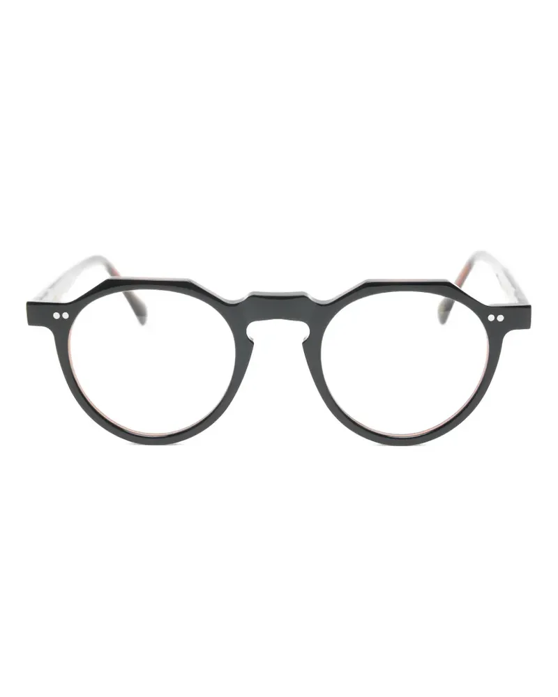 Lesca Bloc Brille mit geometrischem Gestell - Schwarz Schwarz